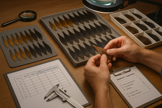 Expert grading of feathers for fly tyers (by size, quality, and color consistency) or wool for spinners.